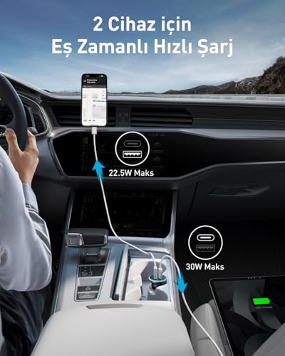 Chargeur de voiture Anker 325 1 Type A et 1 Type C PD - vue 6