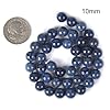 Blue Dumortierite 10mm Gemstone Round Loose Strand Beads for DIY Necklace Bracelet Jewelry Making 15 Inch #1