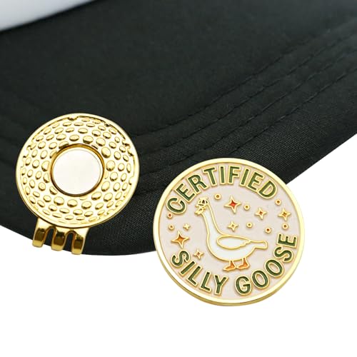 WUSUTE Funny Goose Golf Ball Marker Unique Magnetic Hat Clip for Golfers Cool Golf Accessories for Men Women Golf Lovers