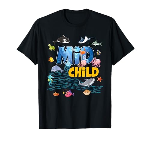 Acuario de niño medio mar animales acuáticos lindo niño medio Camiseta