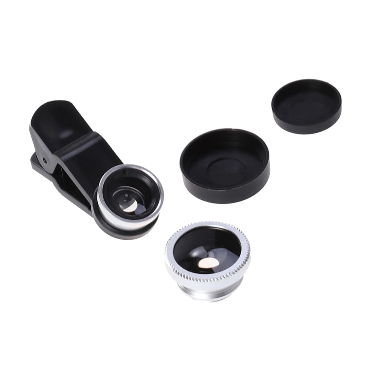 SEWACC Mobile Phone Lens Wide Angle Upgraded Macro Fisheye Clip Lens for Smartphones Professional Photography Accessory Silver