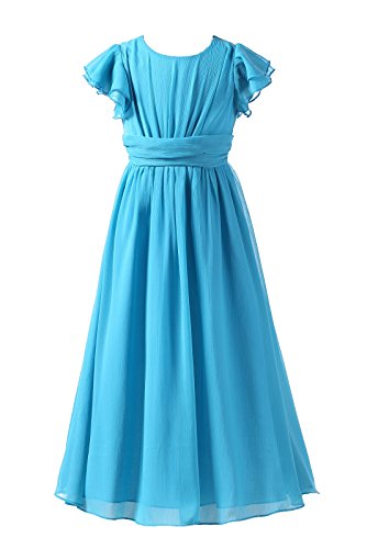 blue dress for baby girl Cicinia Chiffon Junior Bridesmaid Dress, Blue
