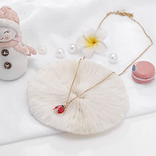 Winssigma Bee Necklace Earrings Set For Women, Butterfly Jewelry Set Ladybug Necklace Earrings Daisy Earrings Necklace Cute Animal Jewelry Gift(Ladybug) #TOP3