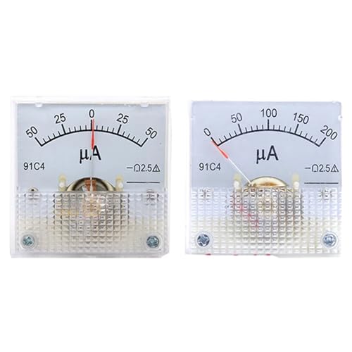 Microampèremètre DC 91C4 0-100uA cadran analogique rectangulaire 45x45mm