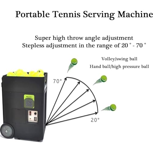 Macchina automatica del lanciatore della palla da tennis, rotazione di velocità di angolo regolabile per la pratica da solo, capacità di 50 palline