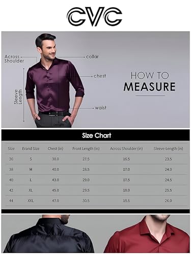 Image of CVC Mens Satin Regular Fit Formal Shirt.