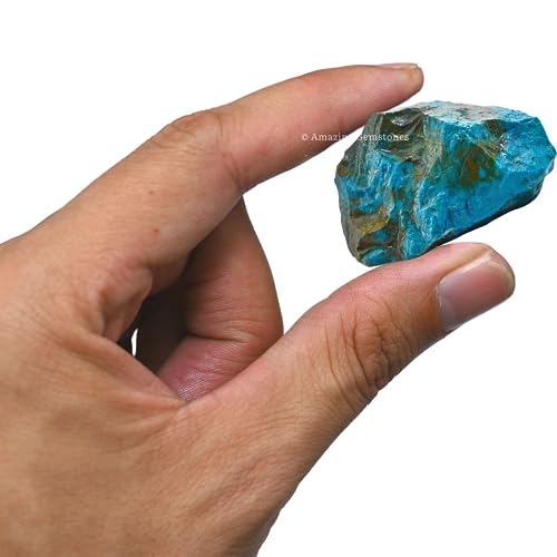 Image of Amazing Gemstone Chrysocolla Shattuckite Raw Crystals and Healing Stones, Natural Rocks for Tumbling - DIY Raw Stones and Crystals, 2 Pieces