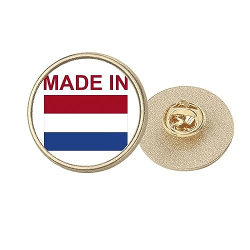 Broche ronde en métal doré Pays-Bas M pour accessoire veste