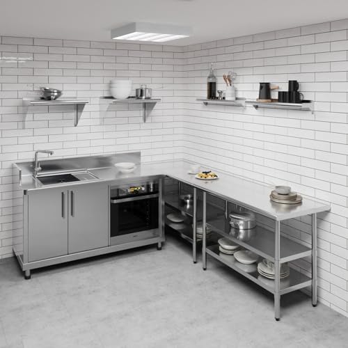 Image of AmGood 6 in. x 30 in. Stainless Steel Wall Shelf | NSF | Metal Shelving | Garage, Laundry, Storage, Utility Room | Restaurant, Commercial Kitchen