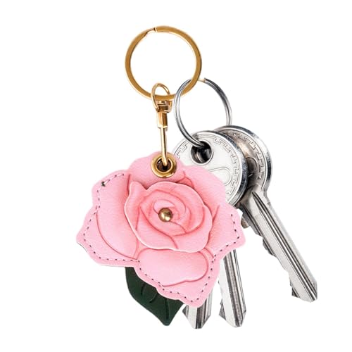 Porte-clés rose tendance en cuir PU, accessoire de sac à main décoratif, pour , adultes, cartable, portefeuille, téléphone, rose, Refer to description