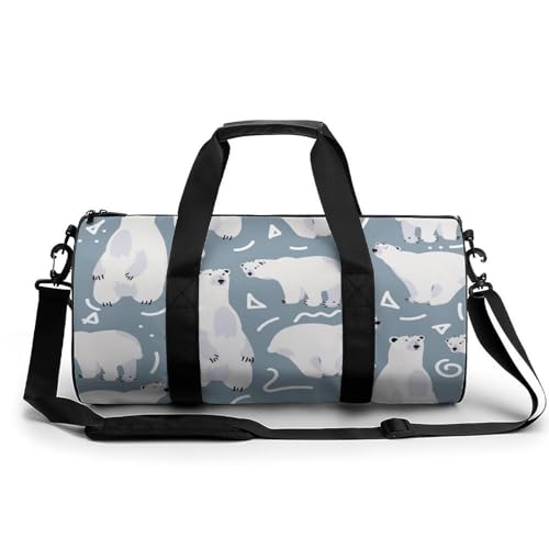 Sac de voyage ours polaire blanc polyvalent pour camping et gym