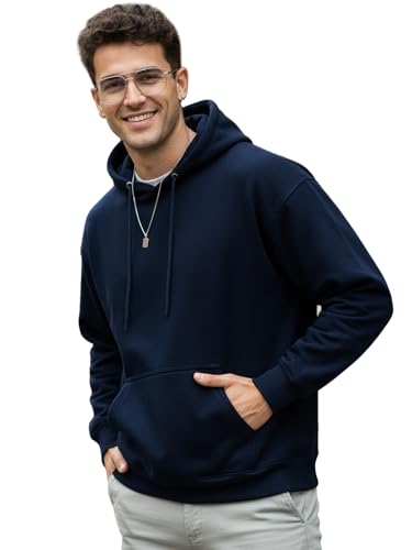 Image of Urbano Fashion Men's Cotton Solid Oversized Hooded Neck Sweatshirt