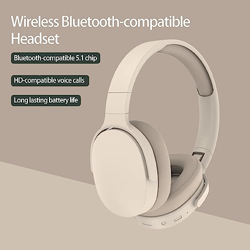 Fiauli Wireless Bluetooth Headset,HiFi Foldable Intelligent Noise Reduction Adjustable Wireless Headset,Bluetooth-compatible 5.1 Stereo Over Ear Headphone for Sports Travel Beige Fiauli Wireless Bluetooth Headset,HiFi Foldable Intelligent Noise Reduction Adjustable Wireless Headset,Bluetooth-compatible 5.1 Stereo Over Ear Headphone for Sports Travel Beige