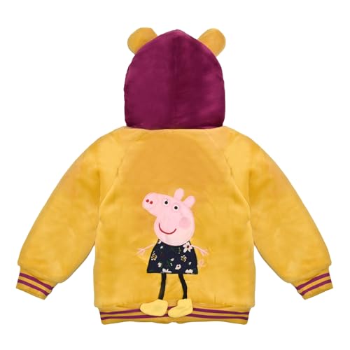 Image of Bold N Elegant Faux Fur Warm Winter Outerwear Hooded Baby Jacket Coat Blanket with Soft Plush Golden Bunny Ear for Infant Toddler Boy Girl Kids