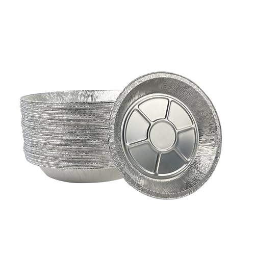 Waytiffer 50 Pack 9 Inch Round Aluminum Foil Pie Pans,Pie Tins Disposable,Aluminum Foil Pie,Heavy-duty, Pie Pan For Cooking,Baking Tin Plates, Standard Size  