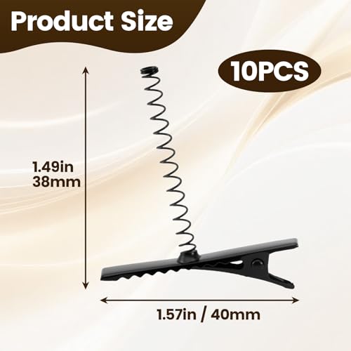PAGOW 10 Pzas Clips para Cabello Metal Negro miniatura 2