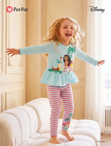 Image of Disney Minnie Mouse Frozen Princess Marvel Toddler Girls Clothes Long Sleeve Sweatshirt + Leggings 2pcs Outfits Set 2-6Y