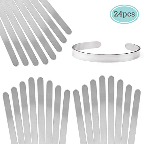 ImpressArt Aluminum Bracelet Blanks, 1/4" x 6", Pack of 24