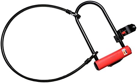 Bosvision ThiefBuster 12mm U shackle lock for bike/motorbike/scooter with 2 reversible key (dimple key), quick release Mounting Bracket and 1000mm braided steel cable