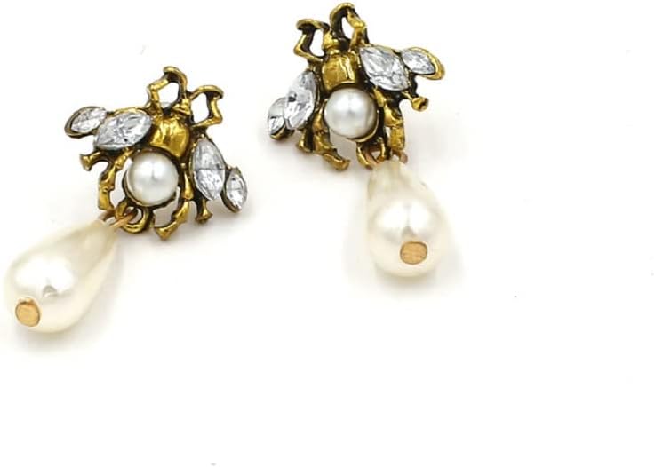 Bee Earrings for Women, Cute Insect Honey Bee Earrings for Womens, Pearl Honeybee Dangle Earring Hypoallergenic, Honeybee Bohemian Drop Earring - Image 4