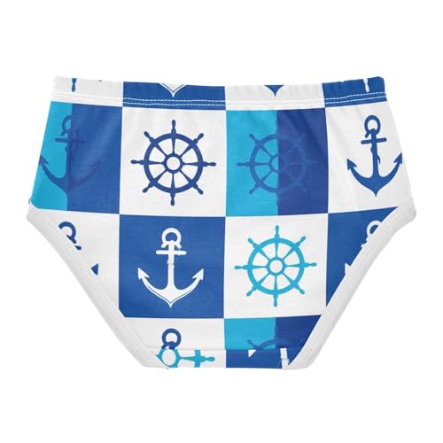 Fun Print Toddler Underwear Custom 2t Cotton Girl Panties Cute Nautical Squares Anchors Blue Kids Briefs Undies2