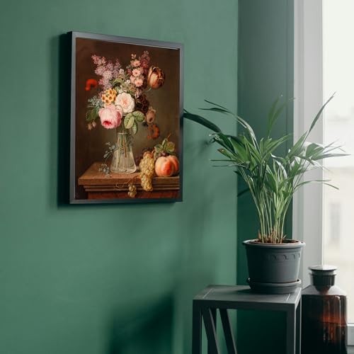 Image of Canvas Floater Frames for Canvas Art 0.8inch Depth Frames for Canvas Painting Floating Frame Plastic Floater Frame for Canvas Prints (Black, 12 x 16 inch)