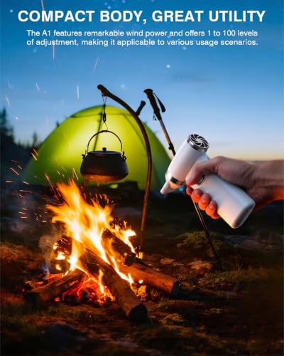 Image of Electric Compressed Air Duster Cordless: 60 MPH High Wind Speed Mini White Air Blower for Electronics Portable Computer Cleaner Hand Keyboard Cleaning Powerful Duster for Car, Fans and Other Sences