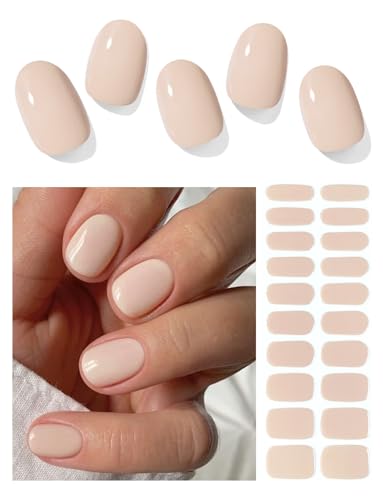 Wahrshei Pegatinas de Gel | N Nude Pegatinas Uñas Gel | 20 Pcs Gel Semicurado de Pegatinas | Adhesivos para Uñas de Gel