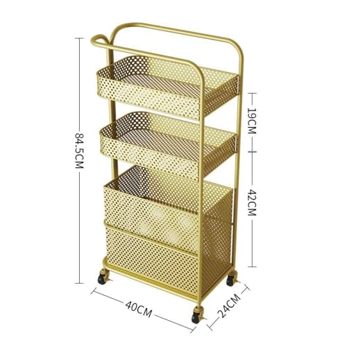 Carrello portaoggetti a 3 ripiani, in rete metallica, per cucina, bagno e lavanderia, soluzione salvaspazio versatile per casa e ufficio