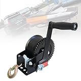 Treuil manuel pour tirer le levage et le remorquage – Construction en acier lourd portable 1 tonne idéal pour bateaux, remorques et véhicules tout terrain
