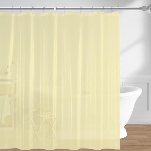 Image of downluxe Shower Curtain Liner, PEVA Plastic Shower Liner with 3 Magnets, 72 inch x 72 inch Waterproof Bathroom Curtain, Ivory, 1 Pack