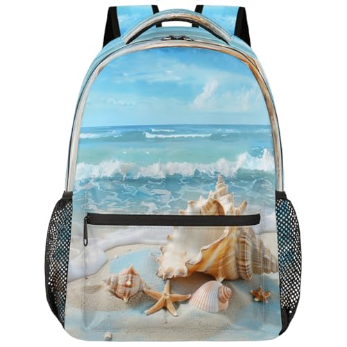 Mochila escolar de viaje con estrellas de mar para escapadas