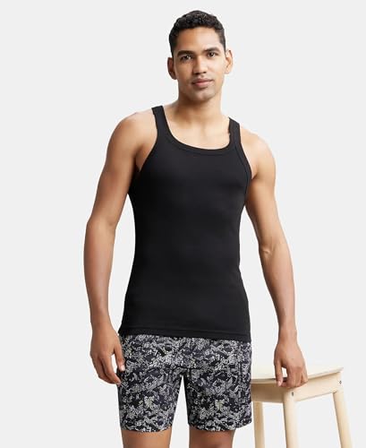 Image of Jockey NY07 Men's Super Combed Cotton Satin Weave Printed Boxer Shorts with Side Pocket
