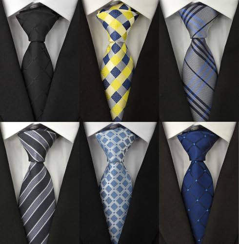 Image of Men's Necktie Classic Silk Tie Woven Jacquard Neck Ties 9 PCS