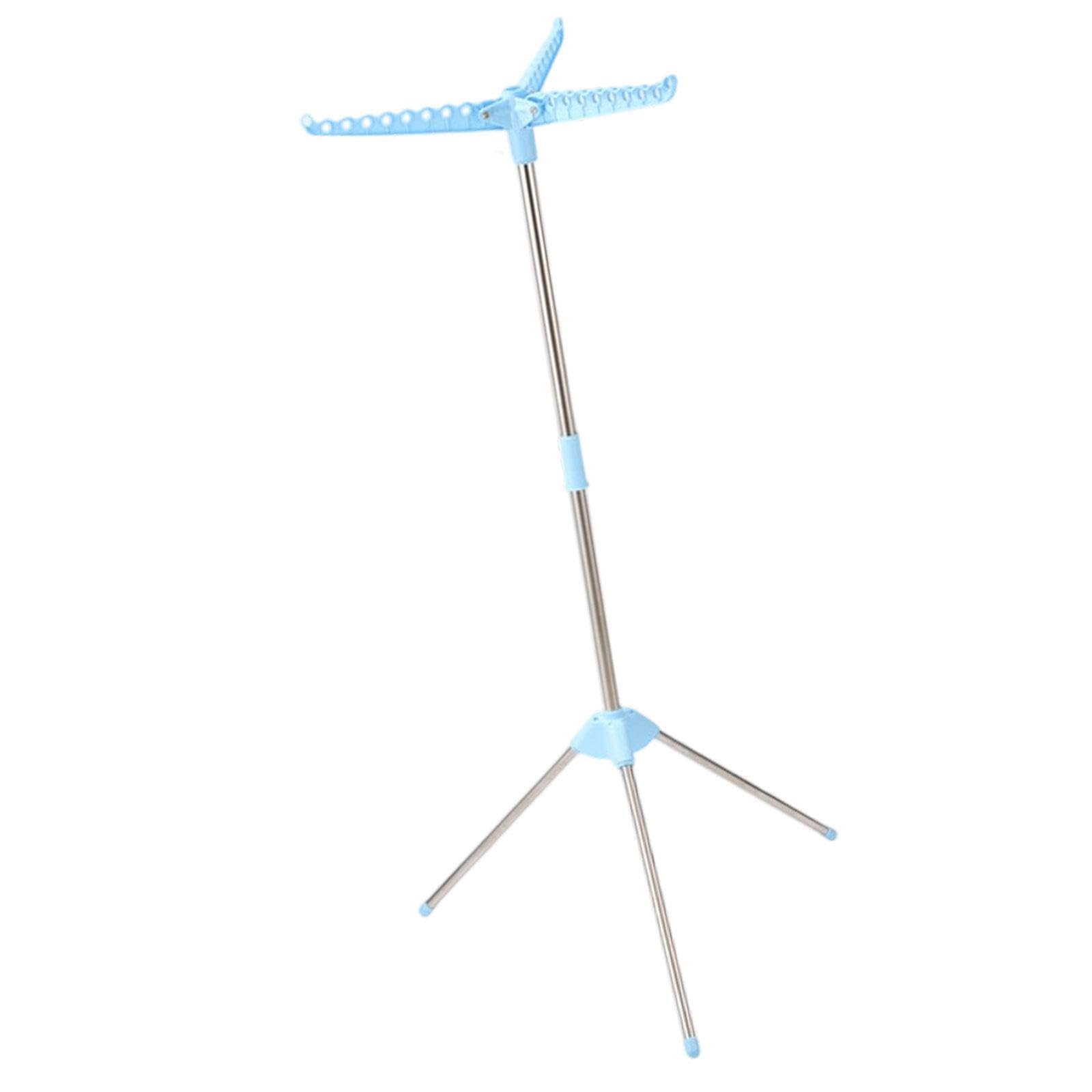Tendedero Plegable con Trípode para Secar La Ropa, Tendedero Portátil, Organizador de Prendas, Fácil Montaje, Ideal para Familias, Azul 1 Capa, Individual
