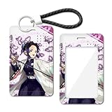 鬼滅の刃 胡蝶しのぶ 蟲柱 IDカードホルダー 薄型多機能 カードケース 社員証ICカードケース 学生証名札ケース 銀行カード収納 通勤通学携帯便利 クリスマスプレゼント 萌えデザイン カードカバー