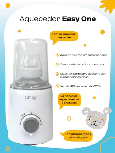 CLINGO Aquecedor Elétrico de Mamadeira 3 em 1 Aquece e Descongela o Leite e a Papinha/Esterilizador