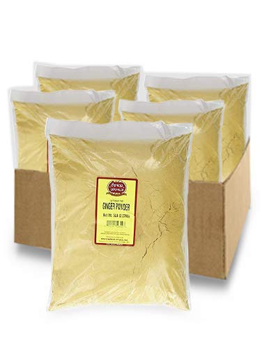 Spicy World Bolsa a granel de jengibre en polvo de 5 libras, raíz de jengibre molido (paquete de 4)