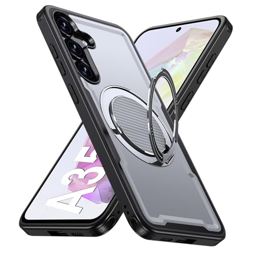 Coque Samsung A35 MagSafe grise avec anneau rotatif 360