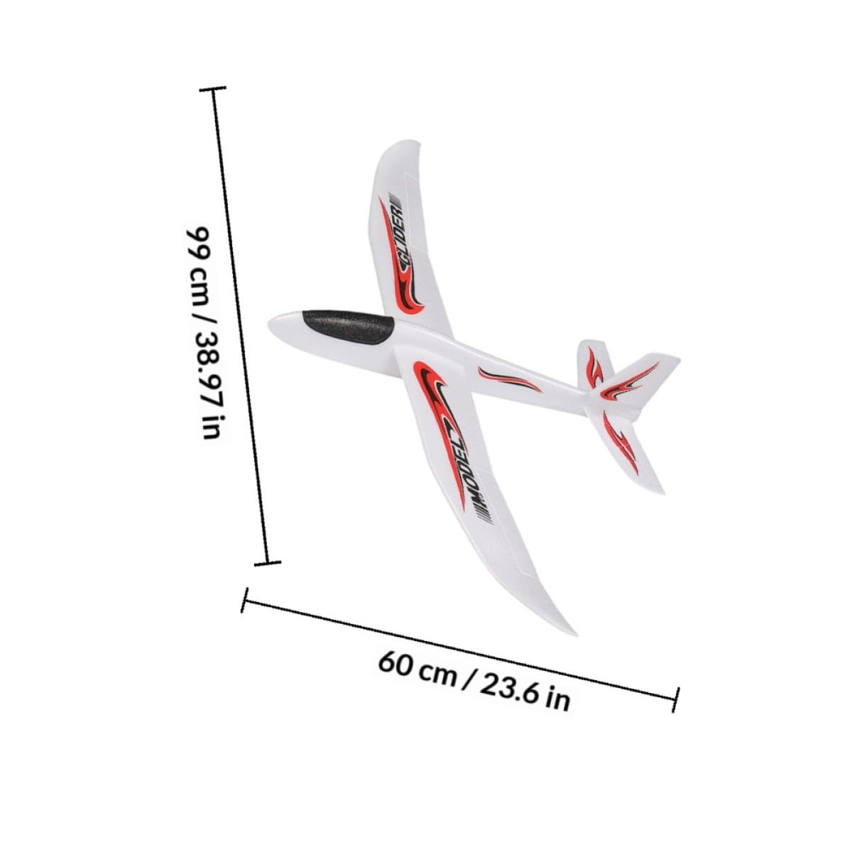 Toyvian 2 Aviones de Espuma para Lanzar a Mano, Avión Planeador Grande de Espuma de 99 Cm para Que Los Niños Jueguen Al Aire Libre Y para Cumpleaños.