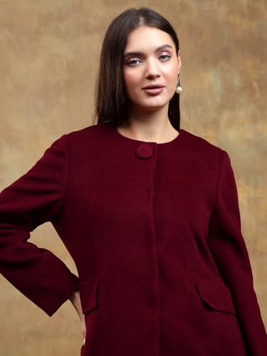 Image of KOTTY Womens Cotton Blend Standard Length Elegant Style Coat - Classic Style with Modern Detailing
