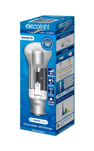 ELECOLIGHT - Ampoule à Led liquides 4W E14 - Ampoule à Led liquides 4W E14