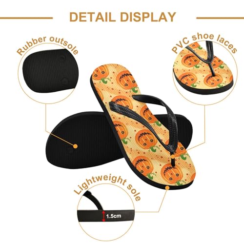 Burbuja Jack O Lantern Pumpkins Flip Flops for Women Men, Soft Thong Sandals Rubber Slippers for Pool Beach Essentials3