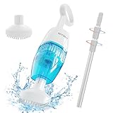 (2024 New) WYBOT Hyson 100 Handheld Pool Vacuum with Two Brush Heads, Cordless Pool Vacuum for above Ground Pool, Telescopic Pole, 60 Mins Runtime, Deep Cleaning for Spa/Hot Tub/Small Pool