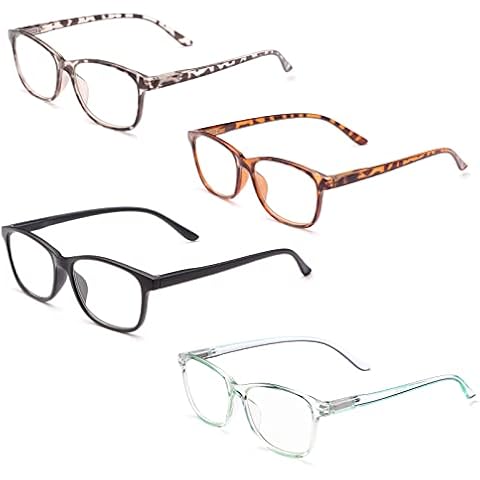 Devirld 4 Pack Reading Glasses 2.0 Blue Light Filter Computer Readers for Men Women Spring Hinge Anti Glare UV Fatigue Eyeglasses Cover