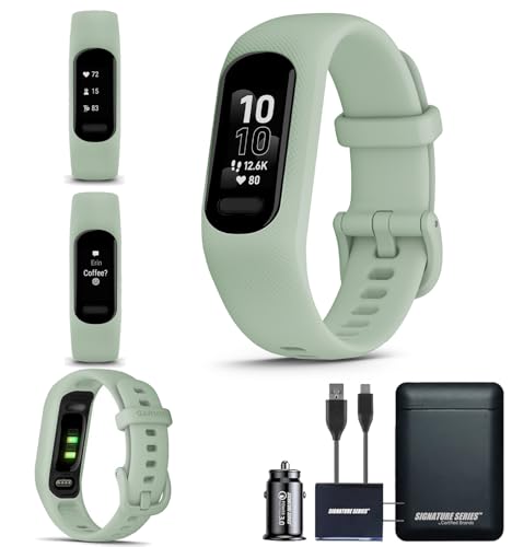 Garmin vivosmart 5 - Rastreador de actividad física, batería de larga duración, frecuencia cardíaca de muñeca, seguimiento del sueño, notificaciones inteligentes, compatible con GPS de teléfono, color
