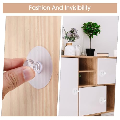 Teaaha 6 PCS Crystal Door Knobs Stick on Handles, Clear Cabinet Drawer Knobs, Diamond Crystal Shaped Self-Adhesive Acrylic Adhesive Door Handle for Wardrobe, Kitchen, Bathroom, Furniture, Window - Image 4