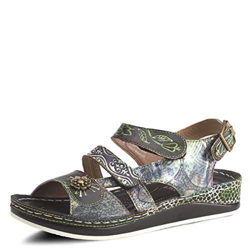 L’Artiste by Spring Step Women's Sumacah-bm Slide Sandal, Black/Multi, 37 EU/6.5-7 M US