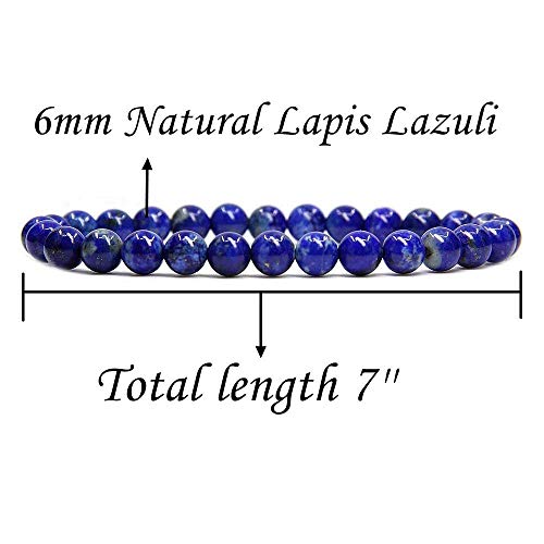 Handmade Gem Semi Precious Gemstone 6mm Round Beads Stretch Bracelet 7" Unisex2