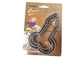 3D Bachelorette Cookie Cutters DIY Party Favor Novelty 3-Piece Set Naughty and Fun Bridal Shower Gift (S-M-L)